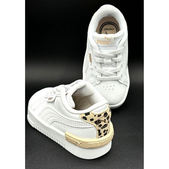 Puma Jada Animal Leopard Print Toddler Sneaker Size 5C White Granola Black NNB - Picture 5 of 16